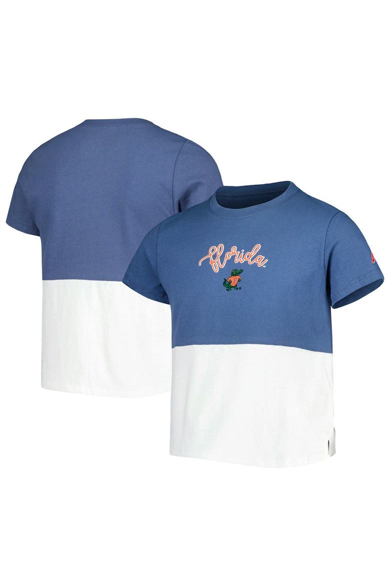 Girls Youth League Collegiate Wear Navy/White Florida Gators Colorblocked T-Shirt, Main, color, Navy