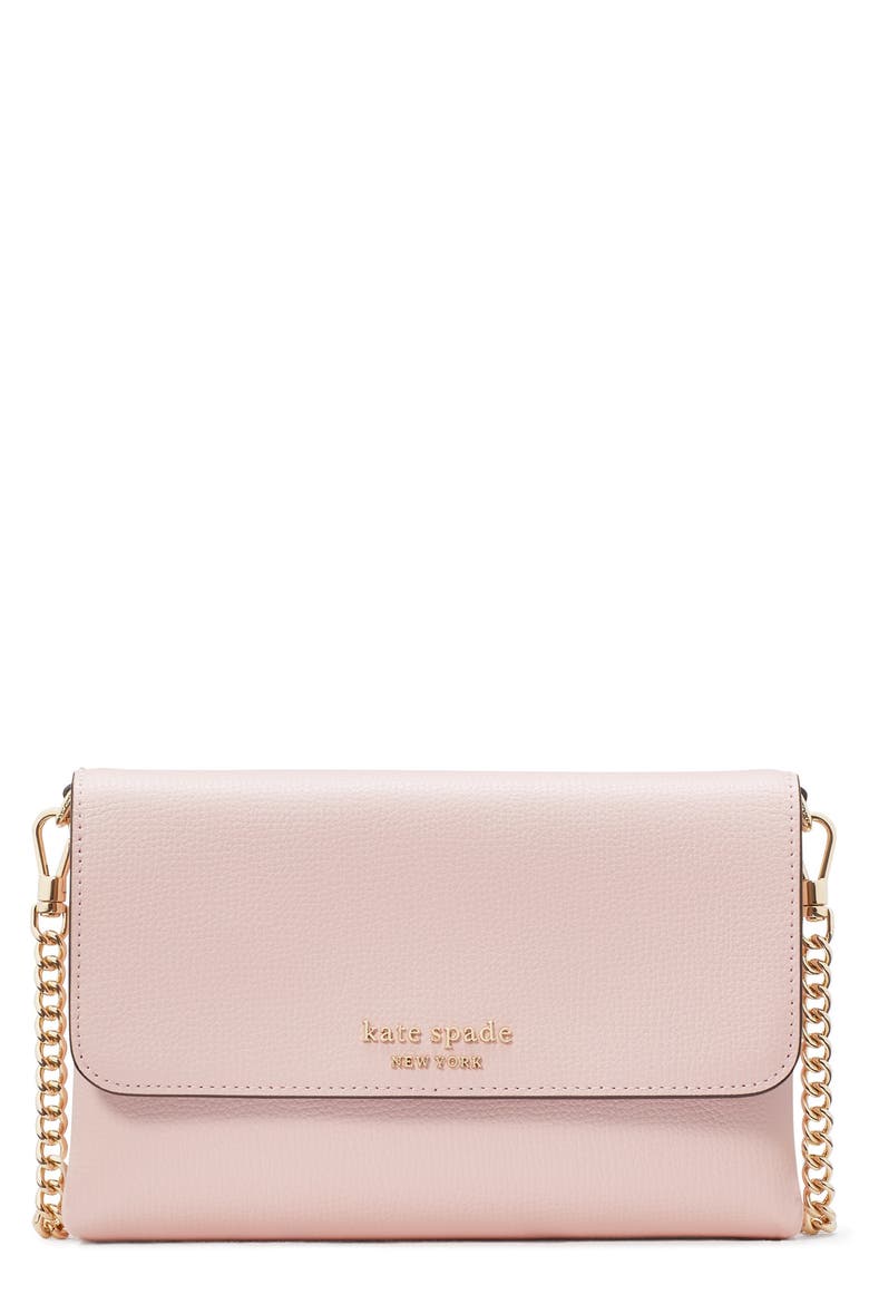 carlyle leather wallet on a chain, Main, color, CREPE PINK