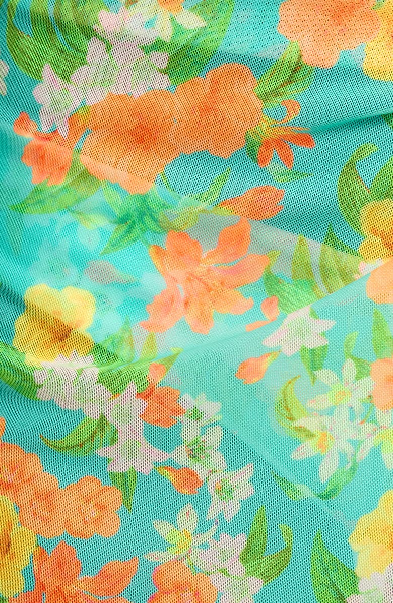 Kulani Kinis Floral Mesh Cover-Up Sarong, Alternate, color, 