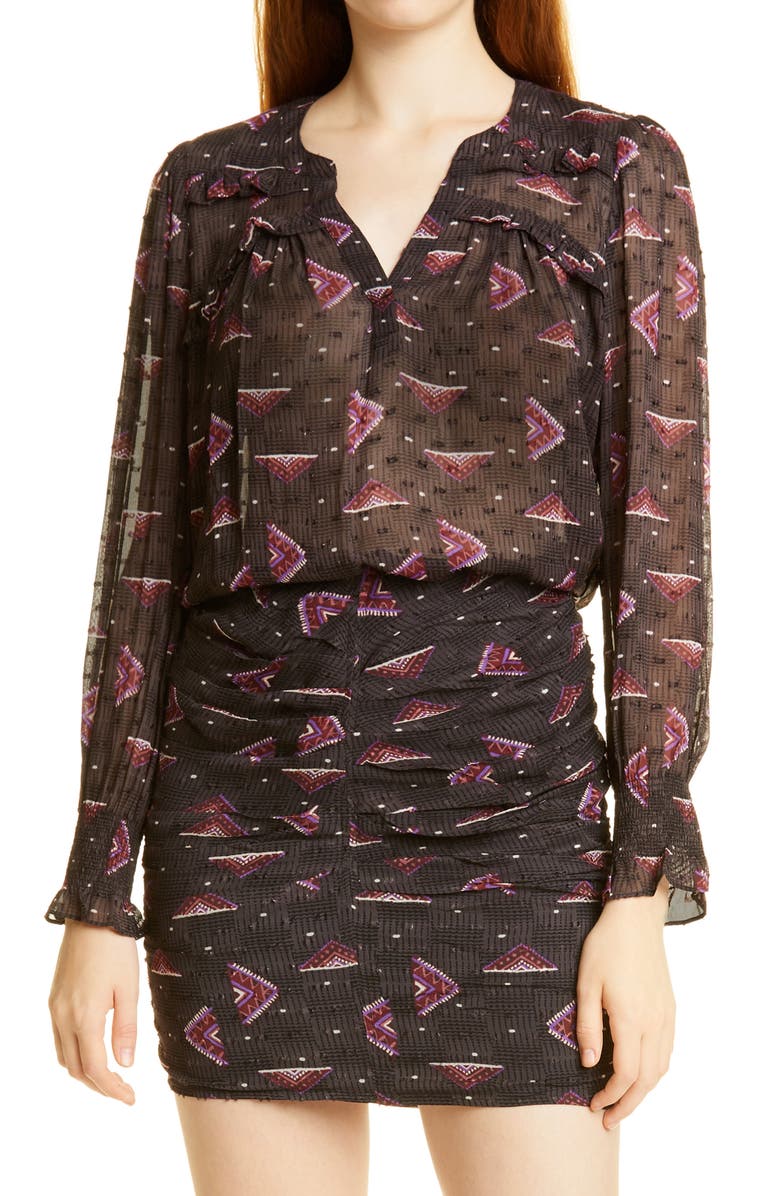 ba&sh Cathel Sheer Blouse, Main, color,