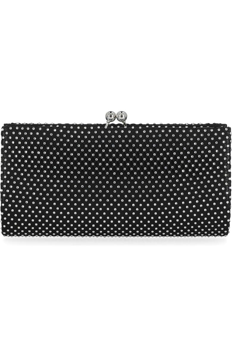 Jessica McClintock Jean Crystal Embellished Clutch, Main, color, Black