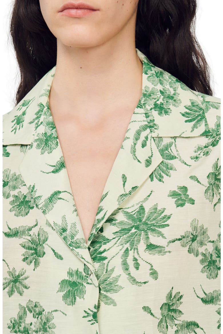 Bourget Short Sleeve Linen Blend Camp Shirt, Alternate, color, ECRU - VERT