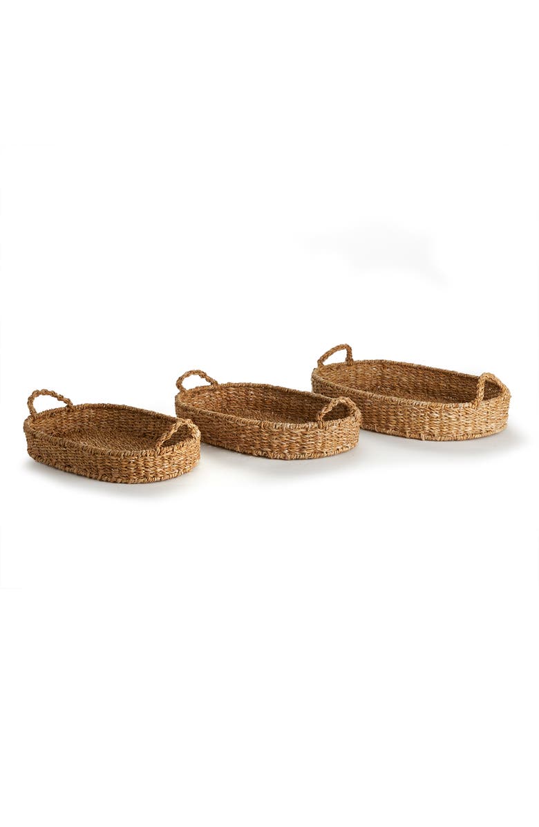 Napa Home & Garden Seagrass Oval Trays, Set Of 3, Alternate, color, Brown