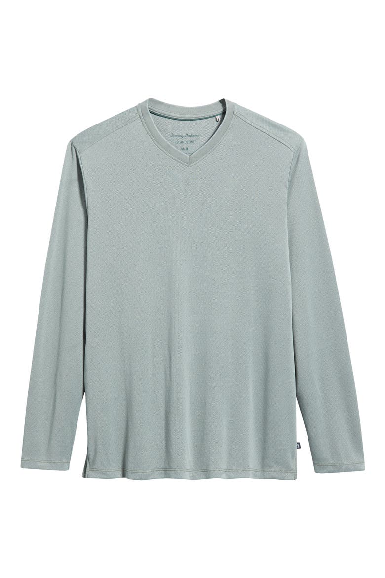 Keyport Diamond Long Sleeve V-Neck IslandZone® T-Shirt, Main, color, PALM MOSS