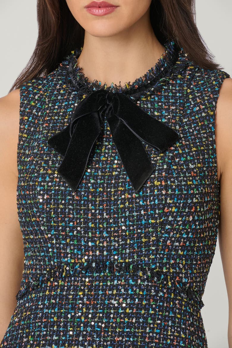 Alicia Downing Tweed Dress, Alternate, color, Jet Multi