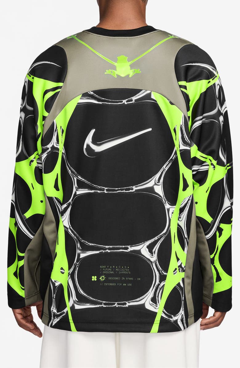 Nike F.R.O.G. Jelly Cage Oversize Jersey, Alternate, color, Black/ Cream/ Volt Ice