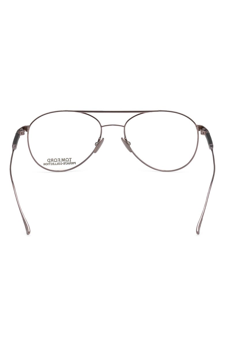 TOM FORD 54mm Pilot Optical Glasses, Alternate, color, Ruthenium