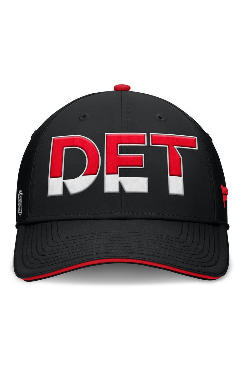 FANATICS Men's Fanatics Black/Red Detroit Red Wings Authentic Pro Rink Team Code Flex Hat, Alternate, color, Black