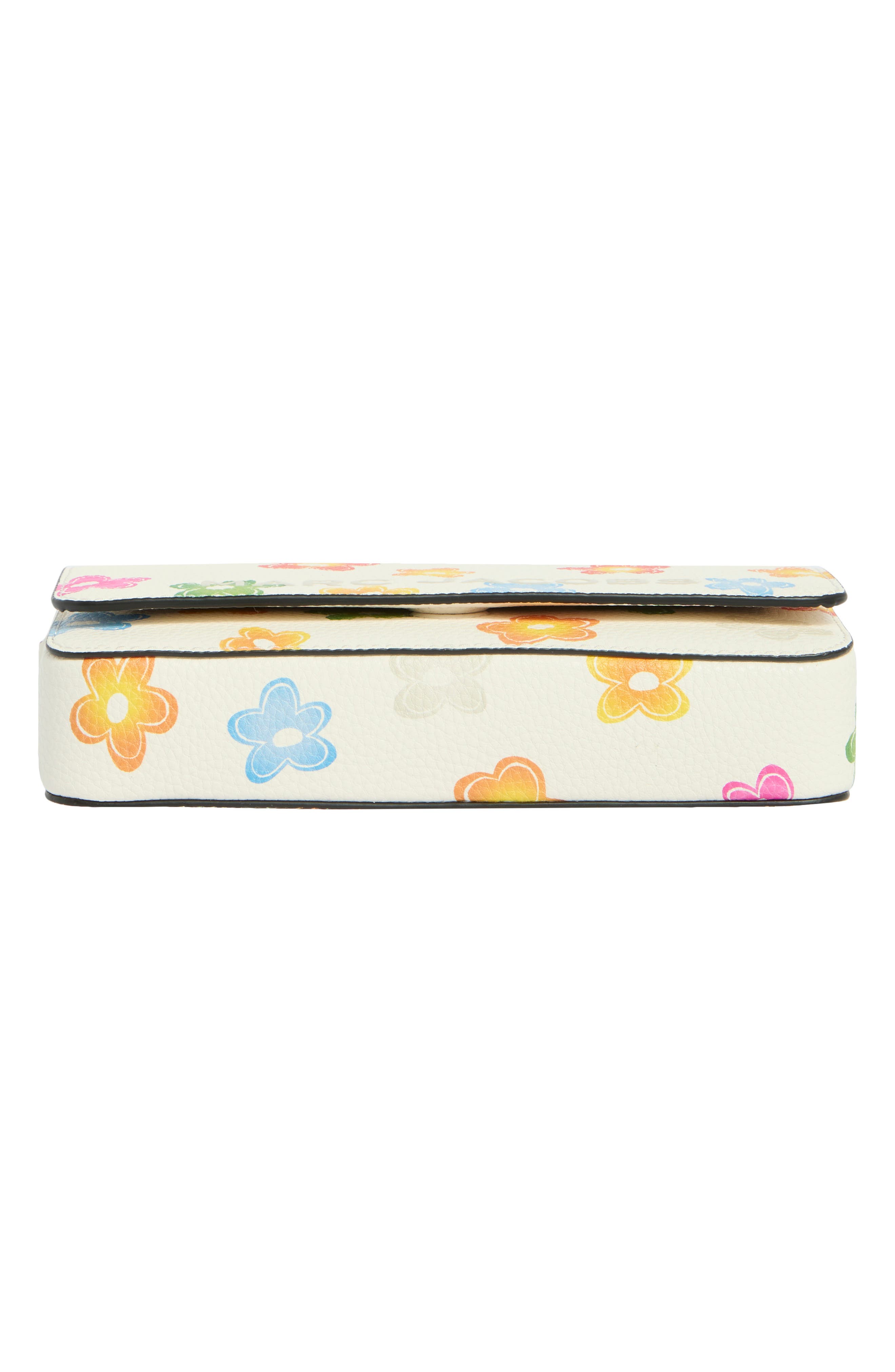 Marc Jacobs Floral Leather Crossbody Mini Bag, Alternate, color, White Multi
