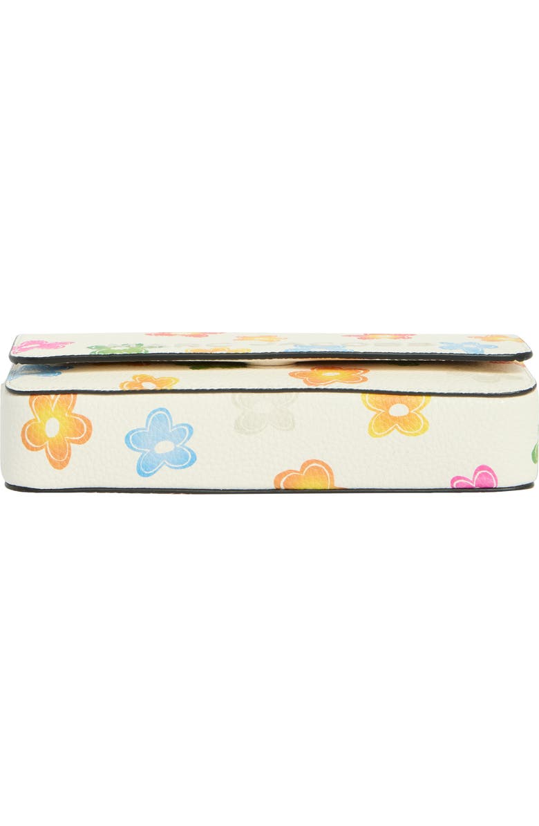 Marc Jacobs Floral Leather Crossbody Mini Bag, Alternate, color, White Multi