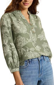 Tommy Bahama Breezy Blooms Three-Quarter Sleeve Top