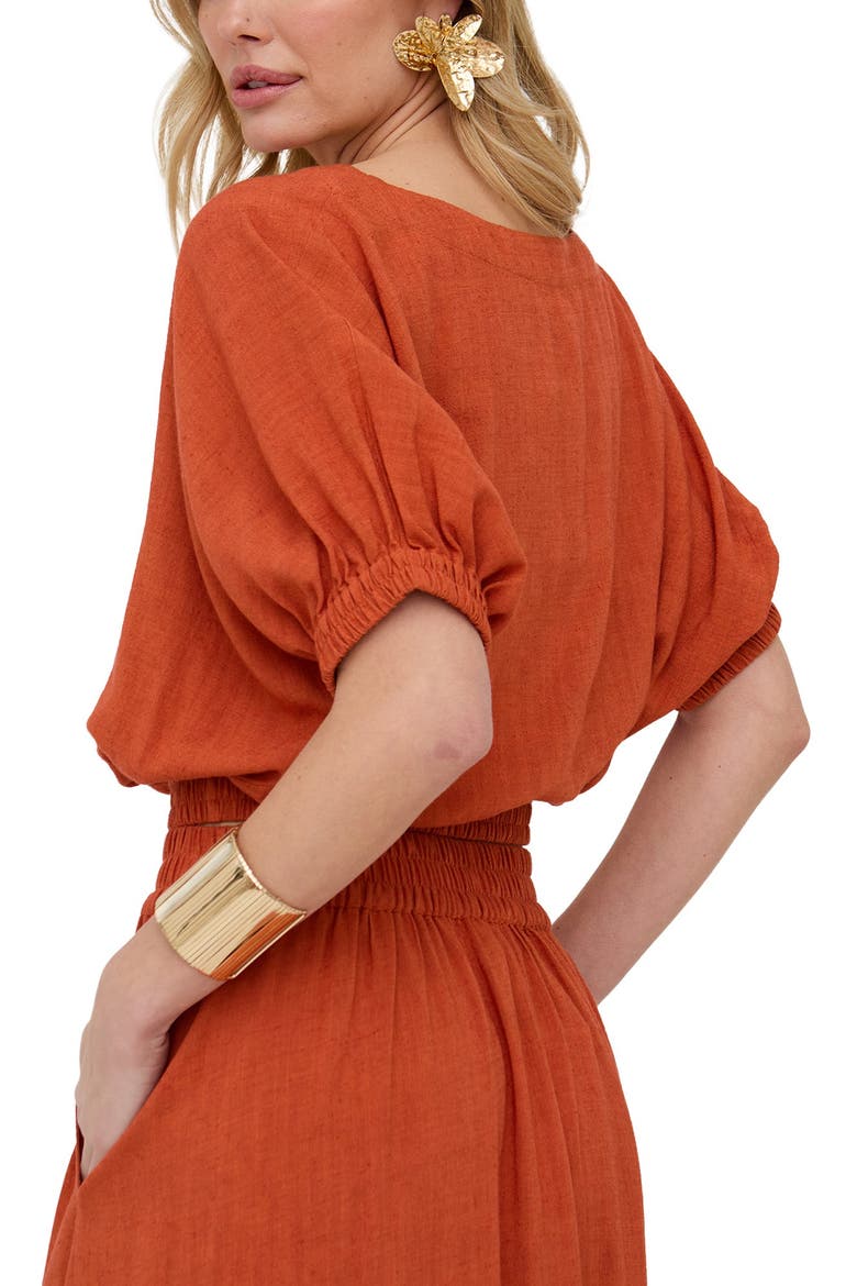 Poppy Boat Neck Top, Alternate, color, Orange