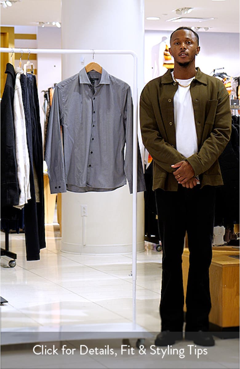 Theodore Cotton Herringbone Button-Up Shirt, sales video thumbnail