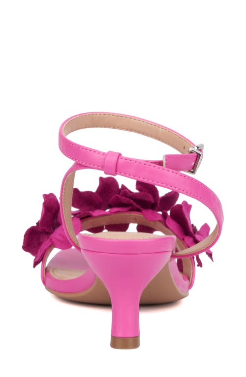 Shop New York And Company Gwendolyn Flower Strap Sandal In Vivid Berry