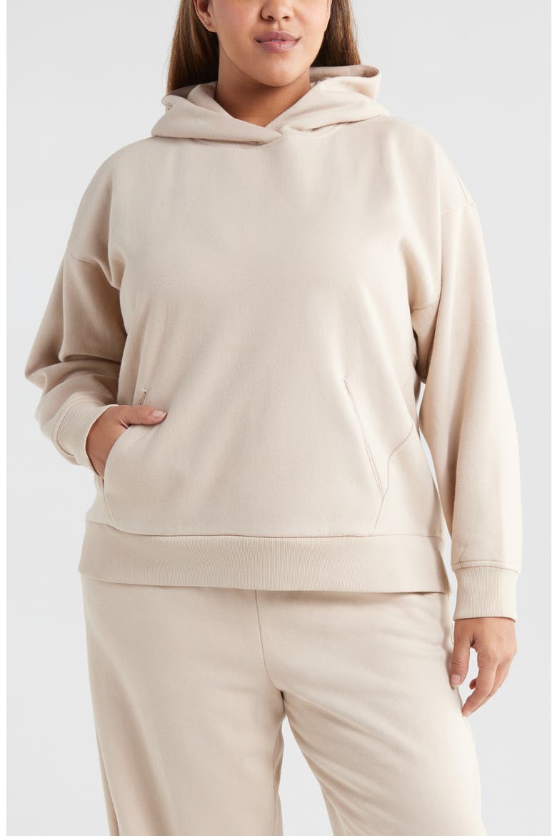 Ultra Cozy Fleece Hoodie, Main, color, TAN OXFORD