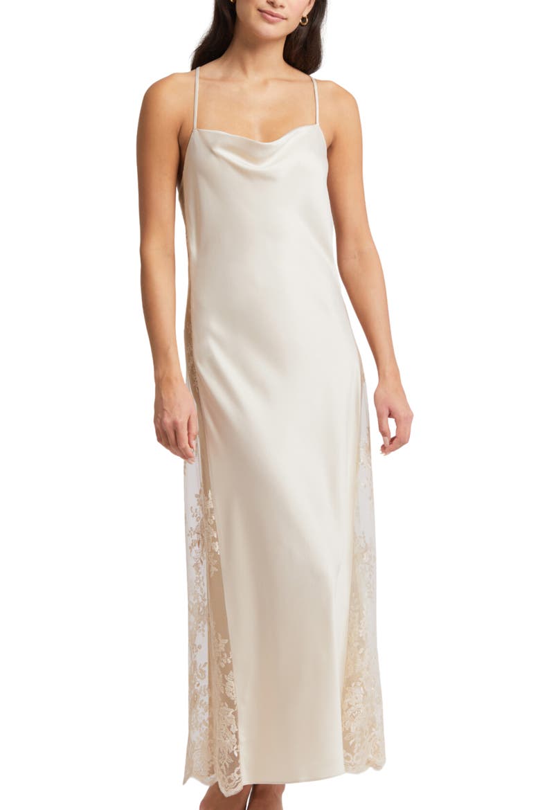 Darling Satin & Lace Nightgown, Main, color, CHAMPAGNE