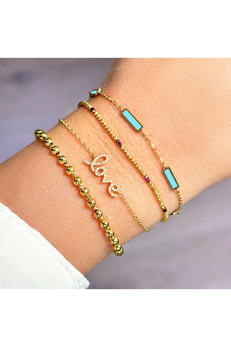 Turquoise Bar Chain Bracelet, Alternate, color, Turquoise