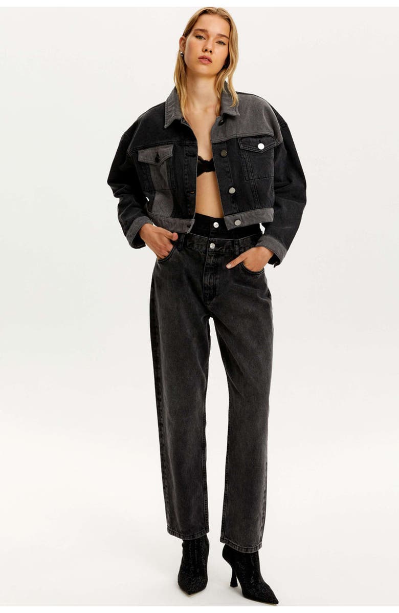 Nocturne Two Toned Pocketed Denim Jacket, Alternate, color, 