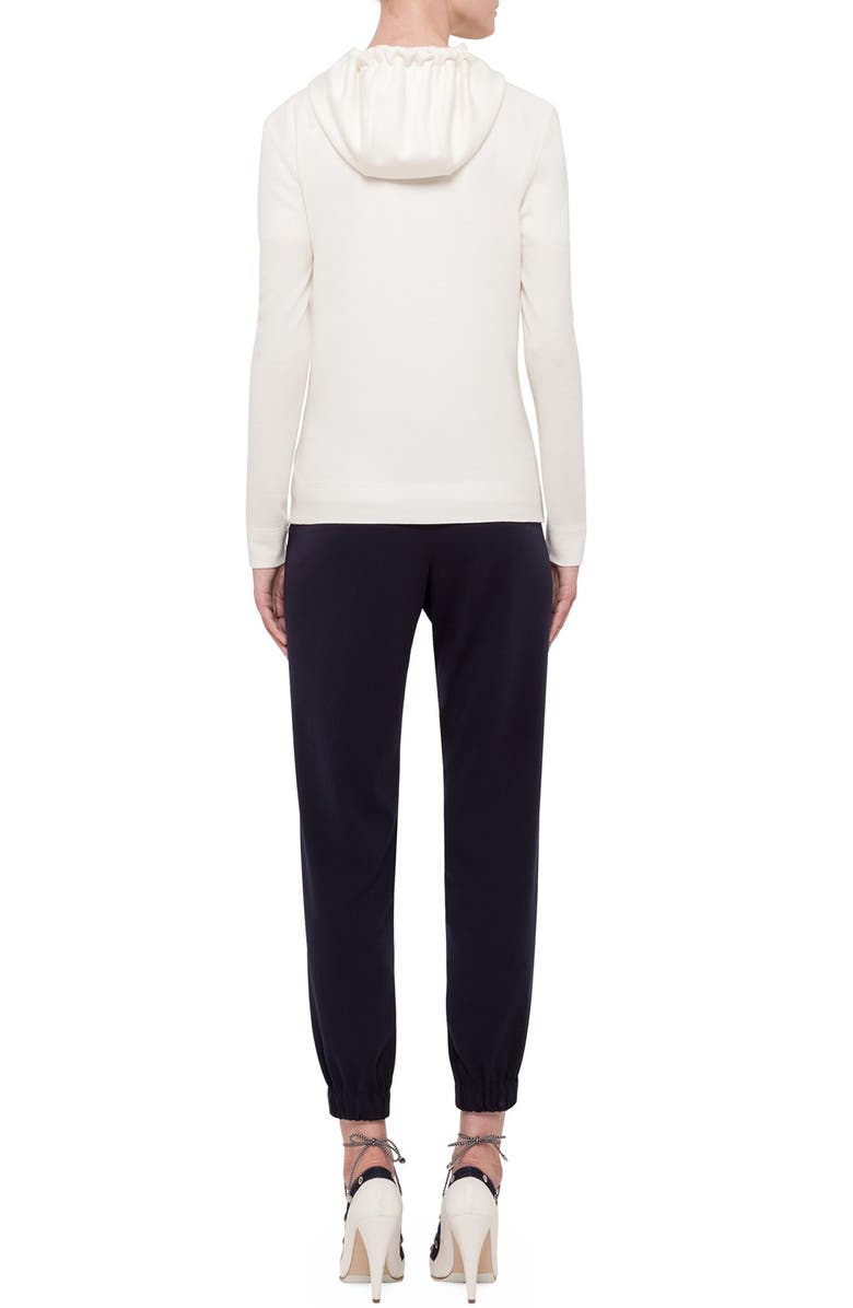 Akris punto Mesh Detail Full Zip Hoodie, Alternate, color, 