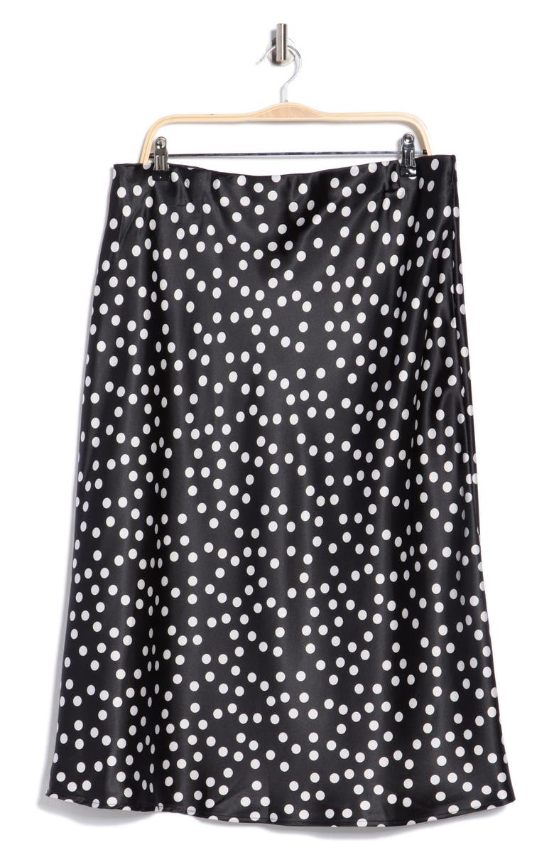 Renee C Polka Dot Print Maxi Skirt, Main, color, Black