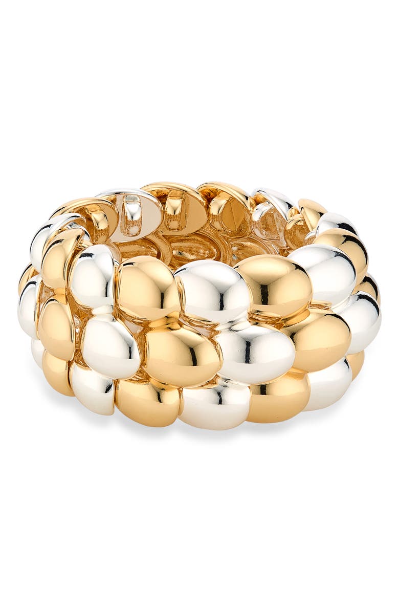 Cara Two-Tone Statement Stretch Bracelet, Main, color, Gold/ Silver