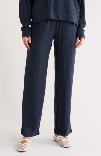 Splendid Textured Knit Pants In Blue