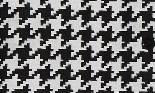 Alexander Mcqueen Houndstooth Polo Top In Black/ivory