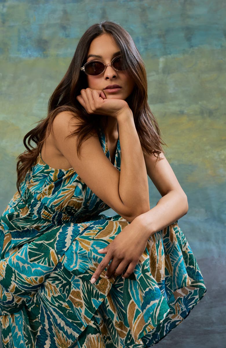 The Good Journey Ruffle Skirt Sleeveless Midi Dress, Alternate, color, 