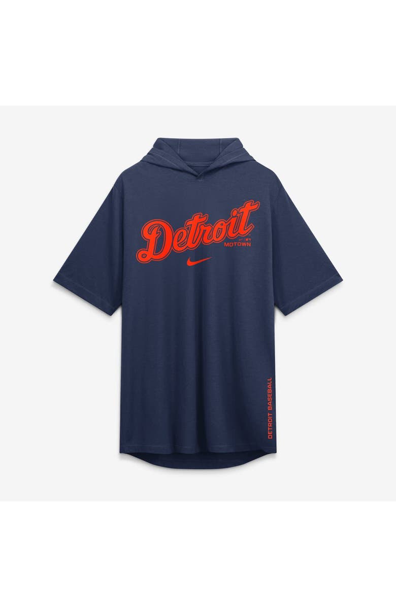 Nike Men's Nike Navy Detroit Tigers Arched Wordmark Tri-Blend Hooded T-Shirt, Alternate, color, Navy