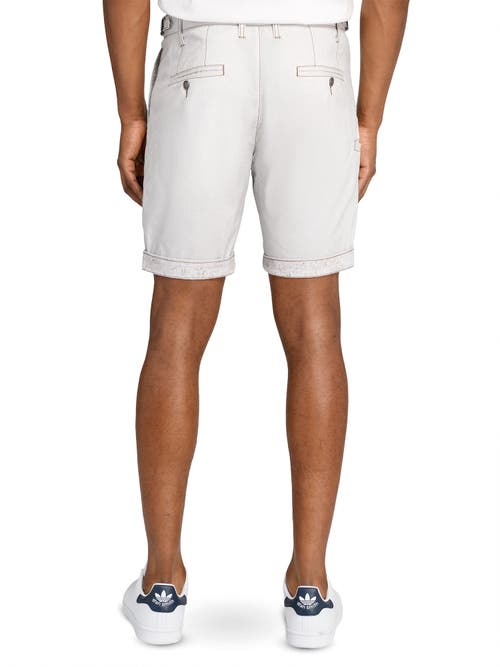 Brooklyn Brigade Solid Pleated Shorts In Stone