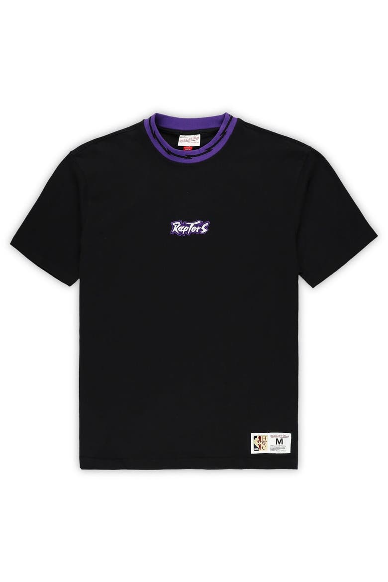 Unisex Mitchell & Ness Black Toronto Raptors Playmaker Vintage Logo T-Shirt, Alternate, color, Black