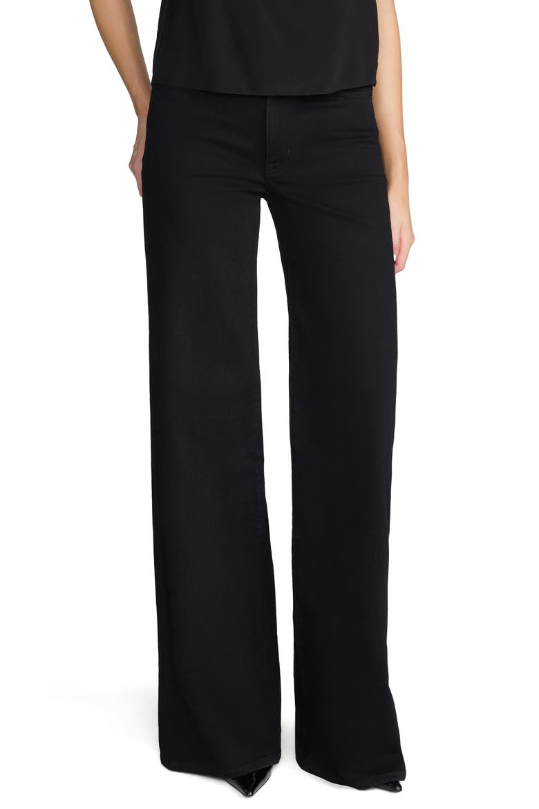 The Palace High Waist Wide Leg Jeans, Main, color, BLACK