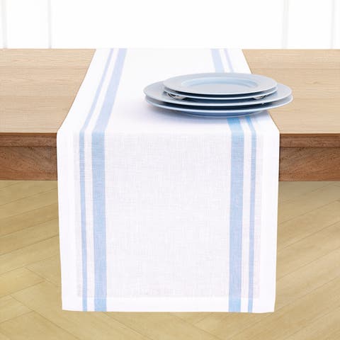 Linen Table Runner for Dining Table, Holiday and Everyday Table Decor - French Stripe