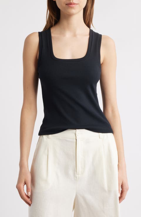 Bobbie Rib Square Neck Tank