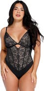 Popilush Shapewear Cutout Corset Hourglass Sculpting Lace Bodysuit