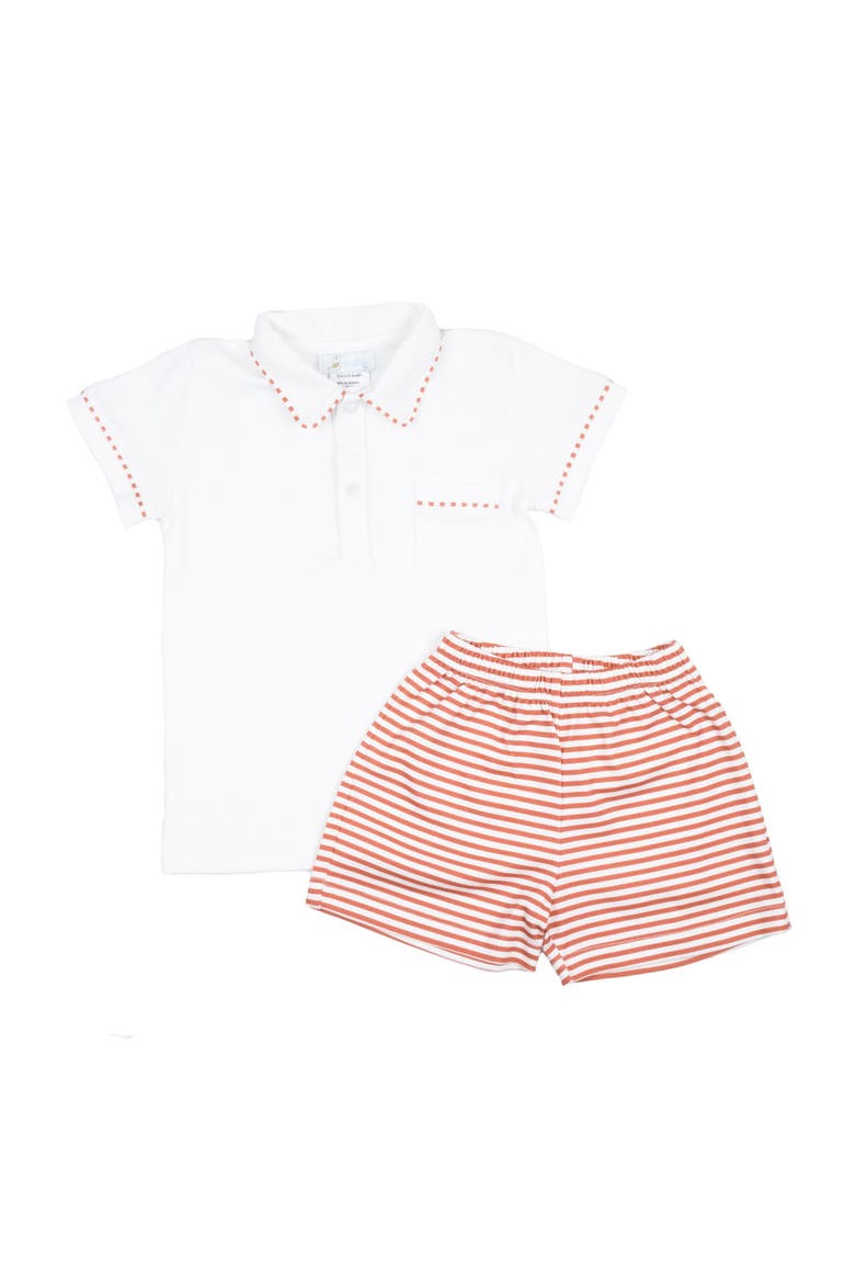 Game Day Striped Boys Short Set, Main, color, White Multi