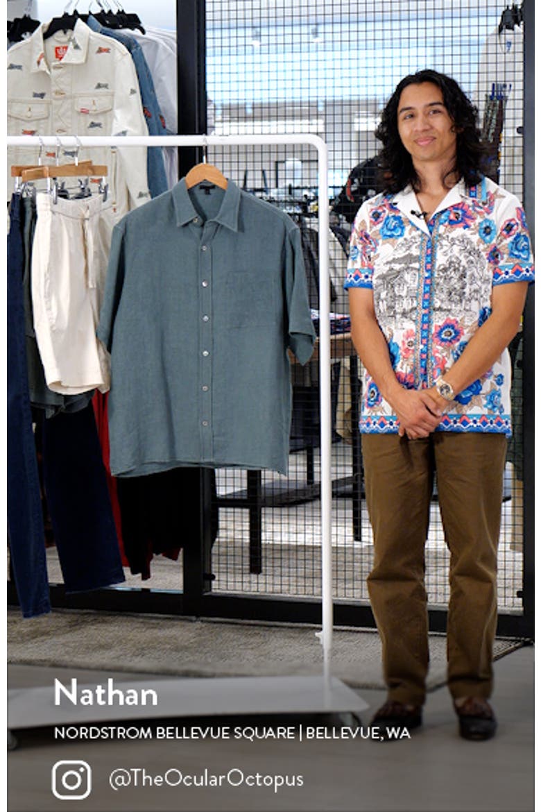 Linen Short Sleeve Button-Up Shirt video
