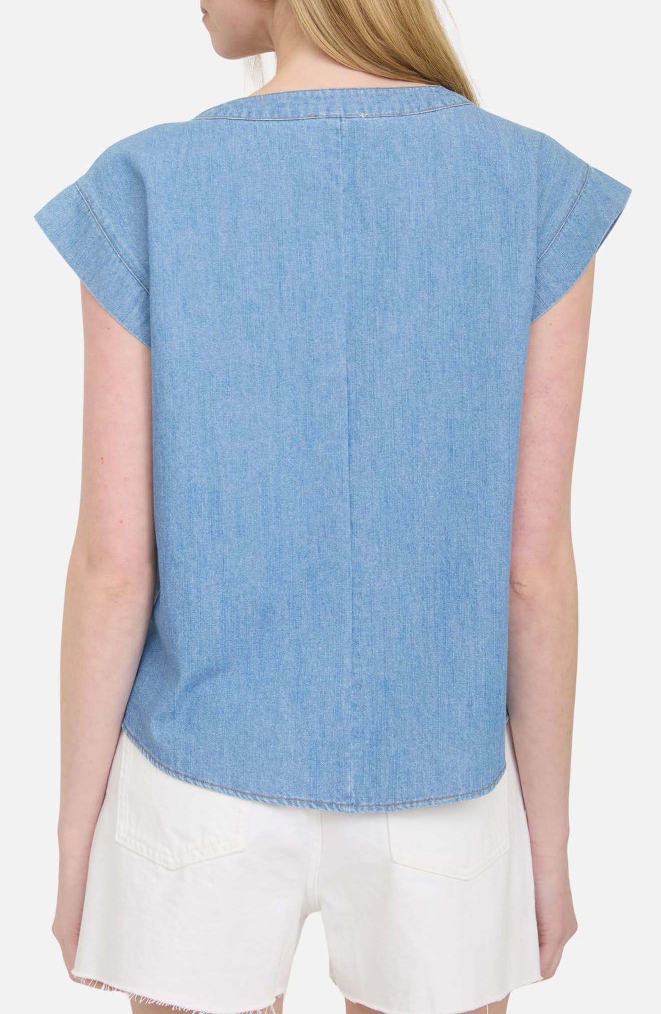 Pleated Chambray Top - image 2