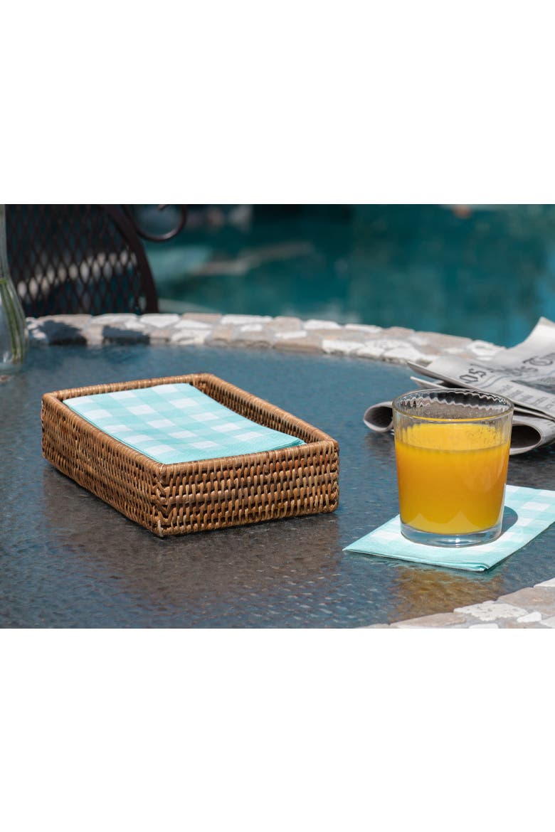 Artifacts Rattan Guest Towel - Rectangular Napkin Holder, Alternate, color, Honey Brown