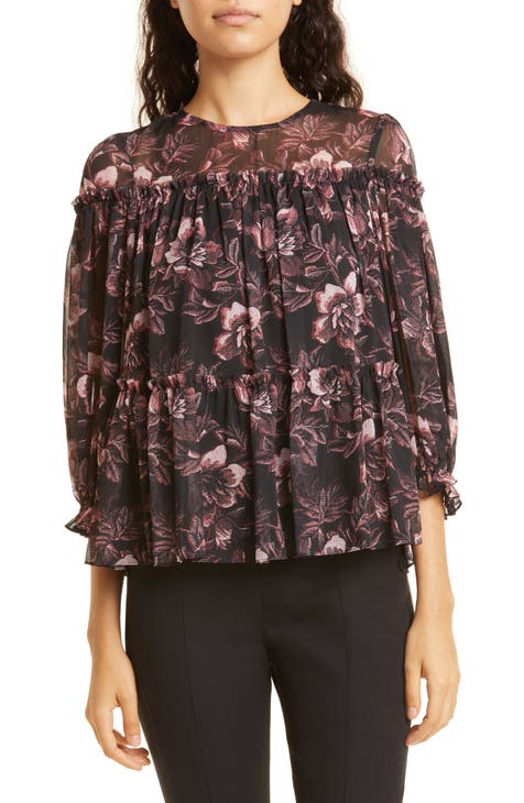 Ballou Tiered Chiffon Blouse