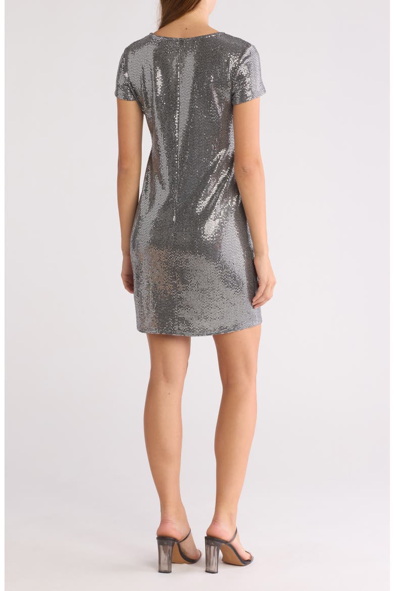 Sparkle Knit Shirt Dress, Alternate, color, PEWTER
