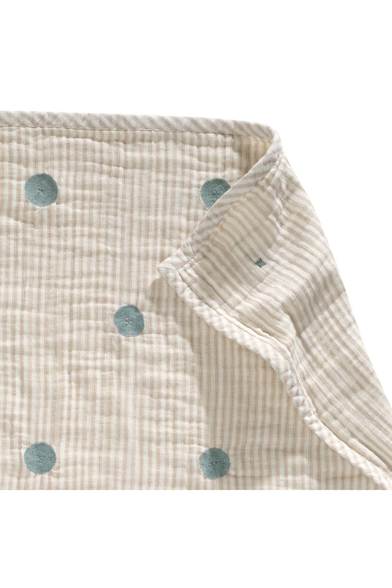 Signature Dot Organic Cotton Muslin Baby/Toddler Crib Coverlet, Alternate, color, Cream