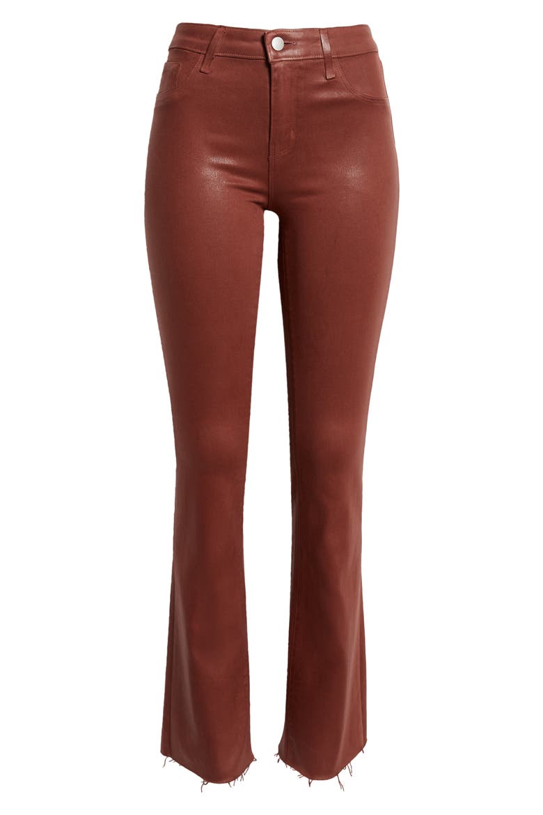 Ruth High Waist Straight Leg Pants, Alternate, color, DARK CINNAMON COATED