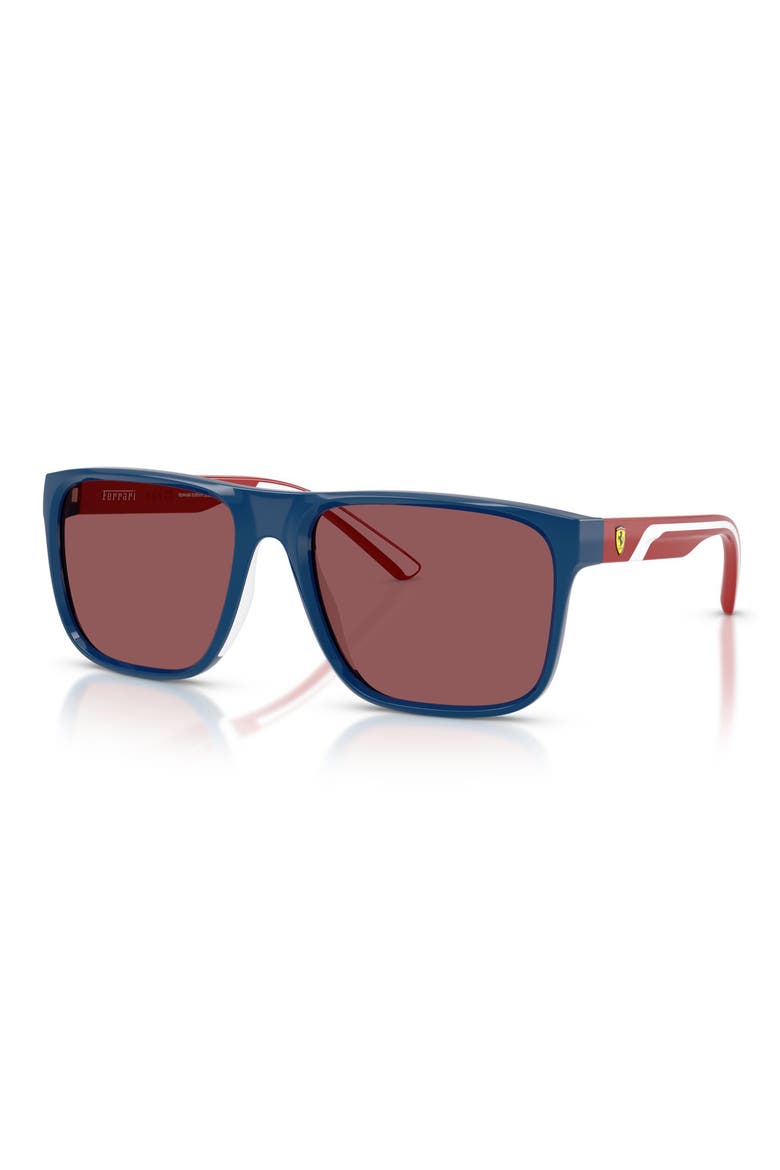 59mm Square Sunglasses, Alternate, color, BLUE / BORDEAUX