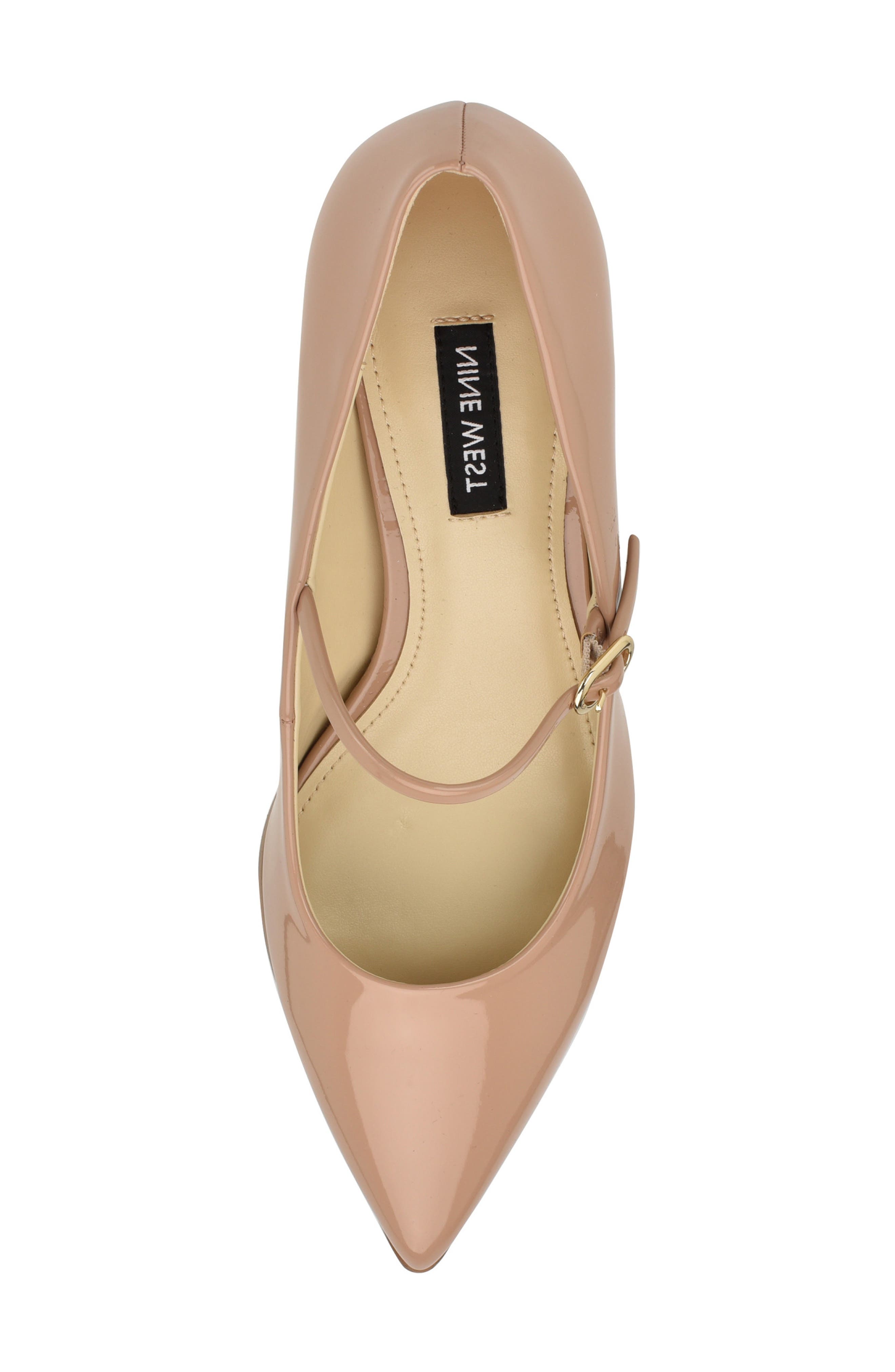 Nine West Prix Mary Jane Pointed Toe Pump, Alternate, color, Dark Natural