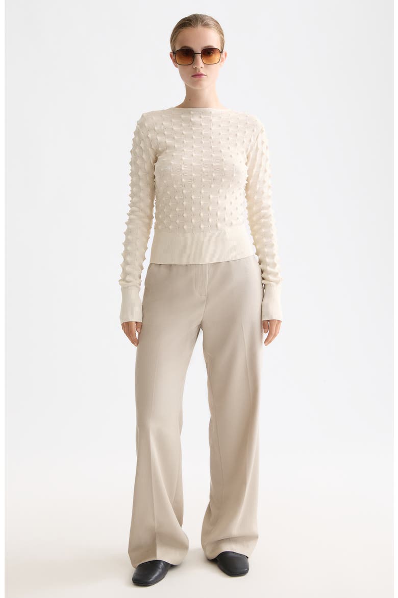 Textured Stitch Sweater, Alternate, color, EGGNOG