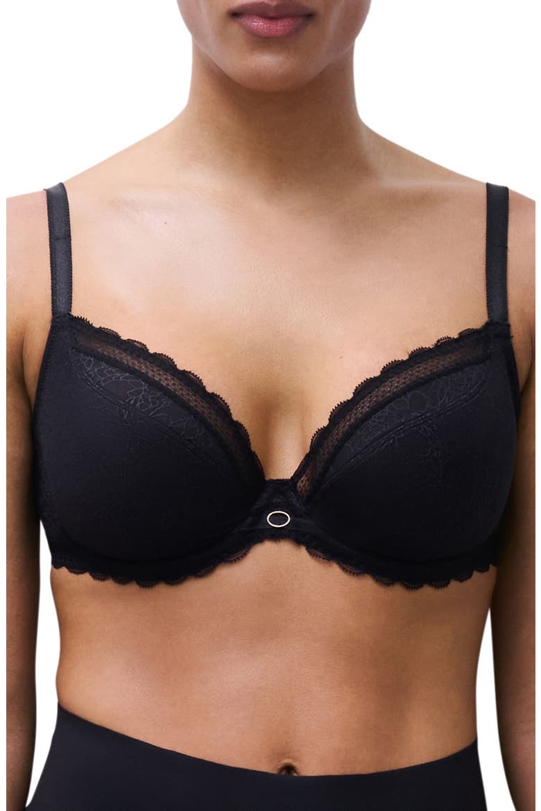 Belle Sexy Plunge Unlined Underwire Bra, Main, color, BLACK