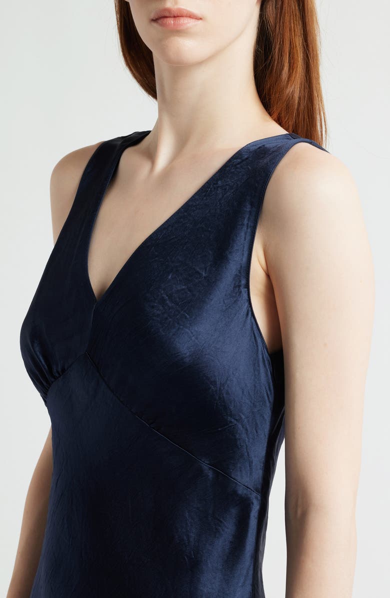 MARGARET O'LEARY Darya Hammered Satin Dress, Alternate, color, 