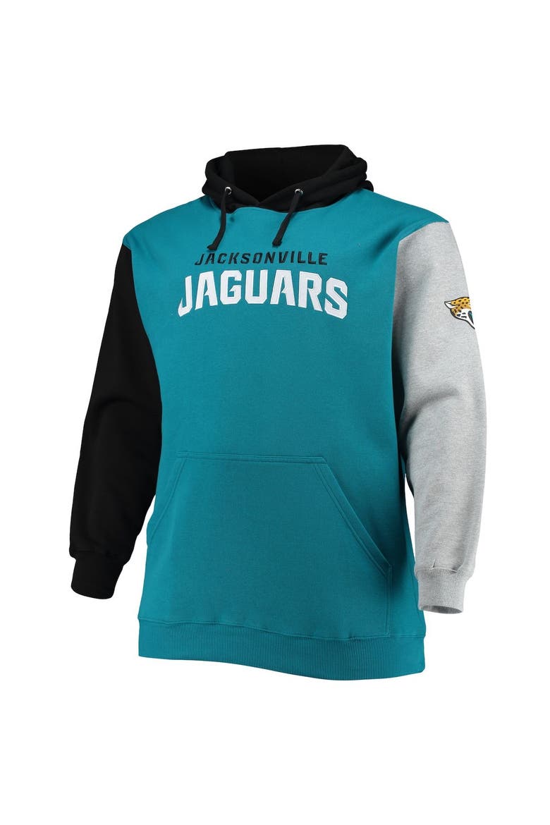 Men's Black/Teal Jacksonville Jaguars Big & Tall Pullover Hoodie, Alternate, color, Black
