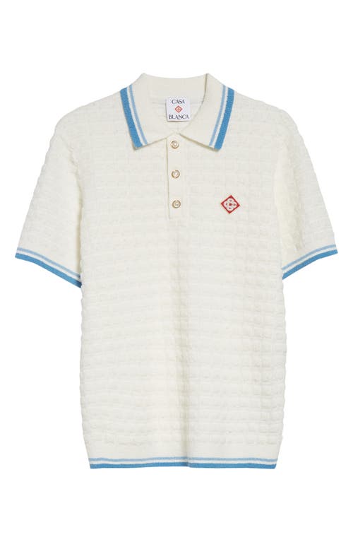 Casablanca White Shirt With Classic Collar And Chest Logo Patch In Cotton Man In White